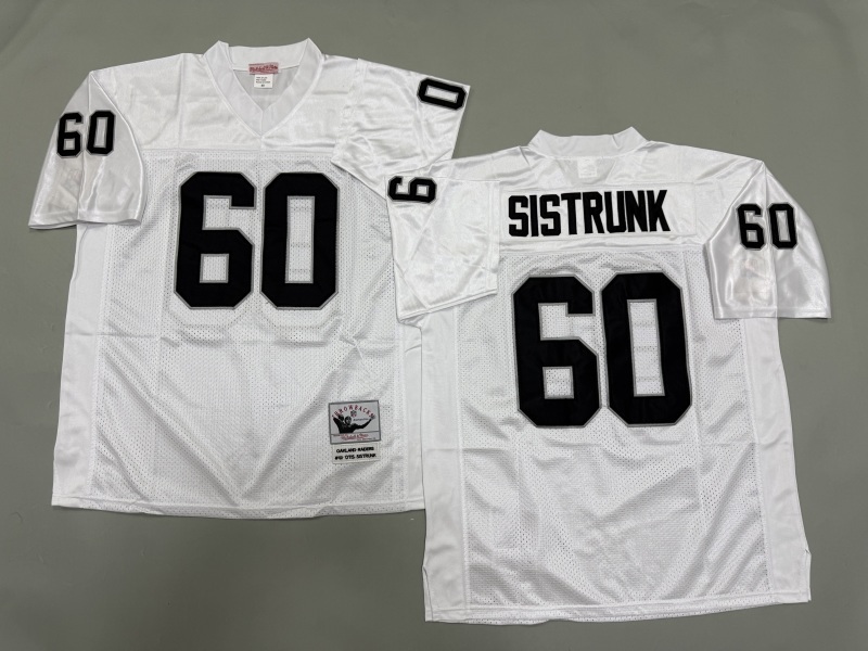 Men 2025 Nike Oakland Raiders #60 Sistrunk white Throwback Limited NFL Jersey style 001